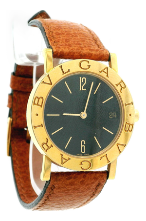 Vintage Bvlgari Bvlgari Bb30gl 18k Gold Black Dial Watch