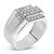 Contemporary Men's .925 Sterling Silver 1.00 Cttw Diamond Multi Row Band Ring - Size 11 For Sale - Image 3 of 6