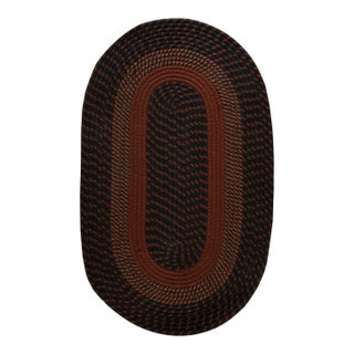 1950s Multicolor Geoemtric Antique American Braided Rug 2'8" X 4'3" Handmade Wool Carpet For Sale