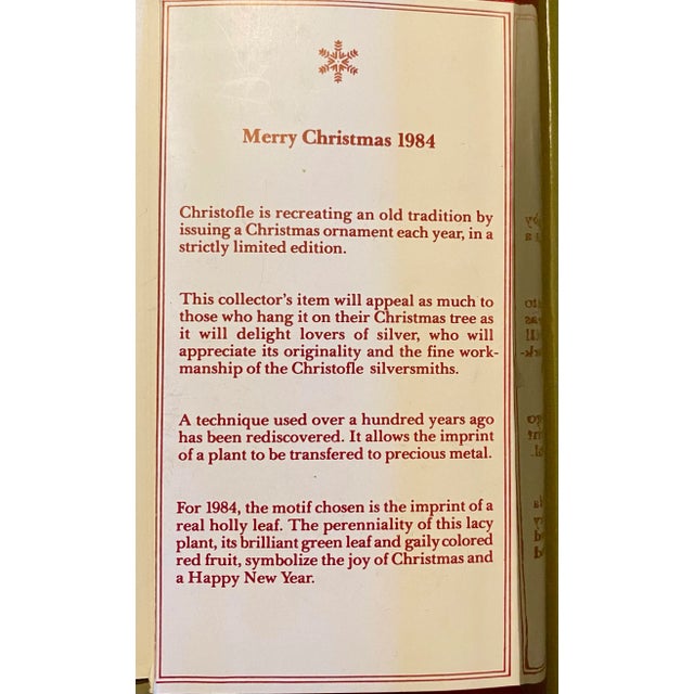 Vintage 1984 French Christofle Silverplate Ornament For Sale - Image 9 of 12