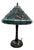 Tiffany Style Blue Mosaic Lamp with Dragonfly Motif For Sale