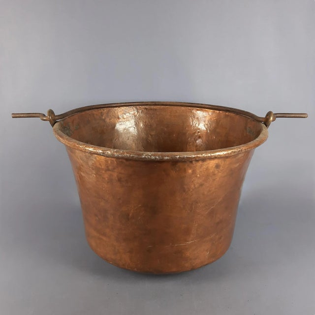 Large Vintage Industrial Copper Pot, 1950 For Sale - Image 3 of 11