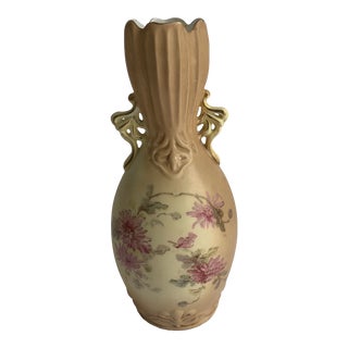 Rudolstadt Flowered Bisque Vase For Sale