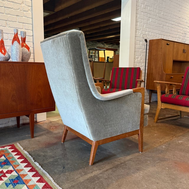 JOC Möbler Karl-Erik Ekselius Model F122 Lounge Chair, Mohair, Teak, c.1950s For Sale - Image 4 of 11