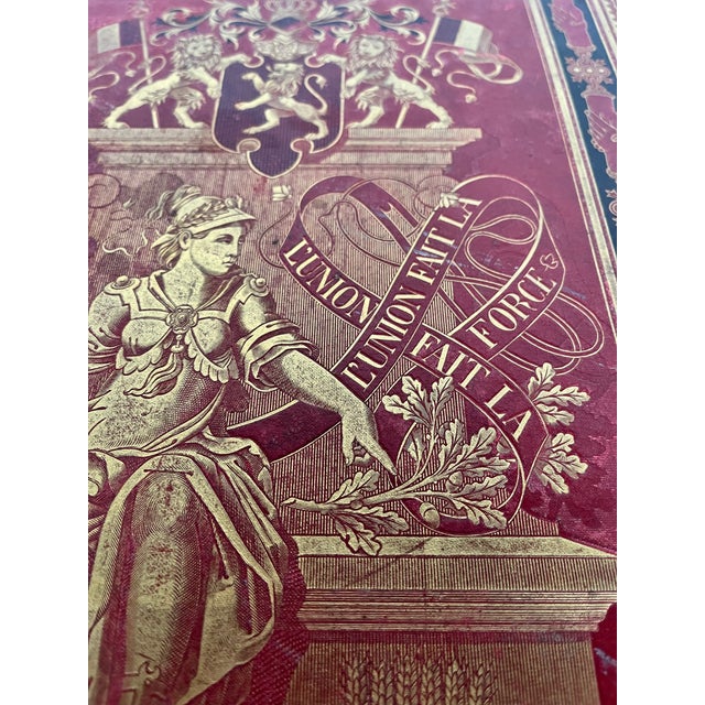 Antique 1888 French Large Leather Bound Book "La Belgique" For Sale - Image 16 of 18