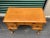 A vintage solid maple vanity or desk by Old Meetinghouse. Knee hole is 15” wide by 23.25” high. Dovetailed drawers.