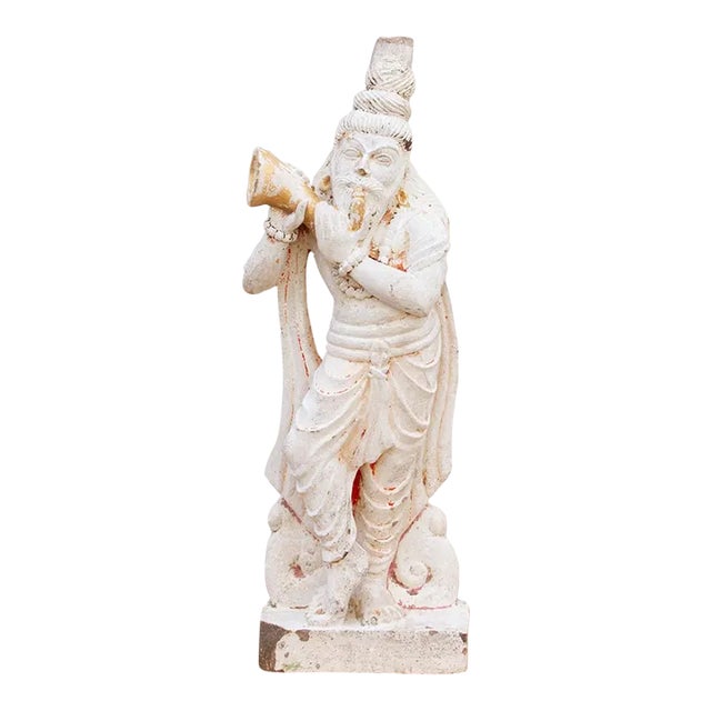 Antique Carved Stone Sadhu Statue For Sale
