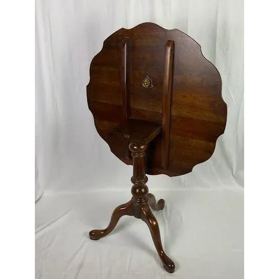 Brown Vintage 1960s Kling Colonial Mahogany Pie Crust Tilt Top Table - Chippendale Style For Sale - Image 8 of 11