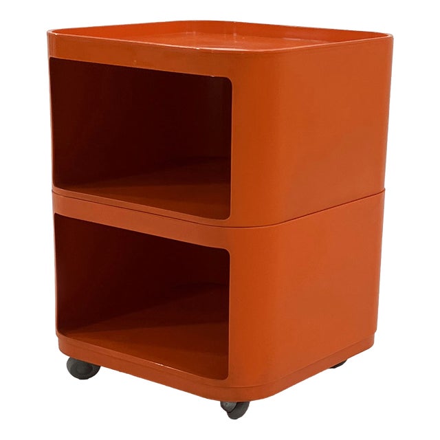 Orange Square Componibili Storage Unit by Anna Castelli for Kartell, 1970s For Sale