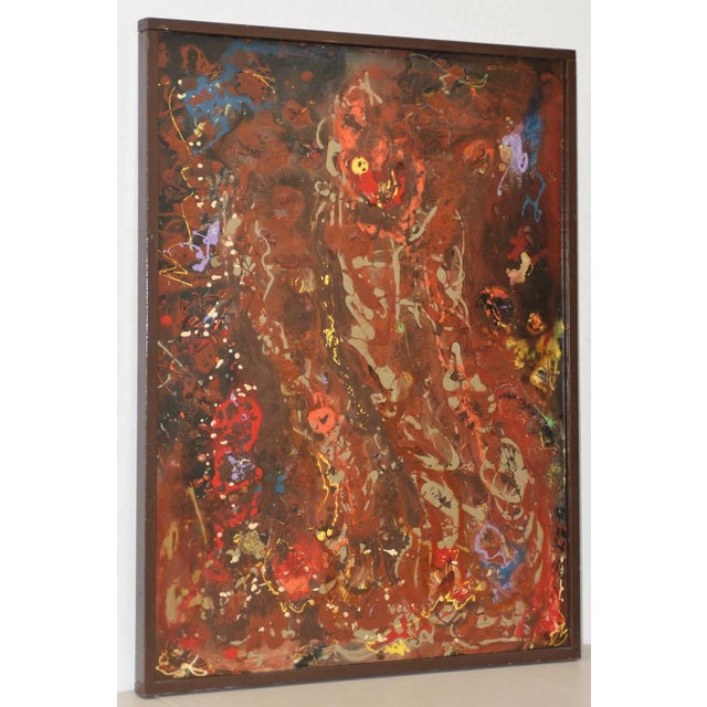 Mid Century Modern Abstract "Autumn" Oil Painting by J. Lloyd Conrich C.1966 For Sale - Image 12 of 12