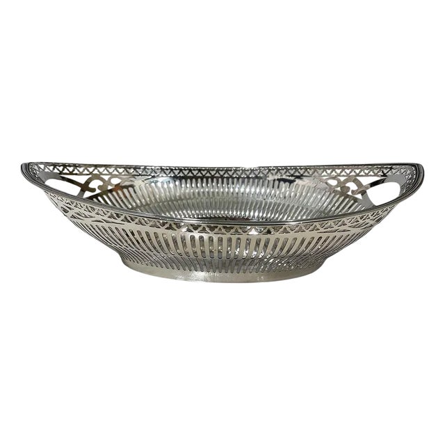 Dutch Silver Bread Basket by Pressburg and Son, Haarlem, 1956 For Sale