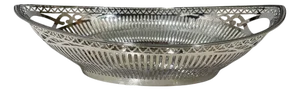 Dutch Silver Bread Basket by Pressburg and Son, Haarlem, 1956