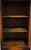 Wood Antique English Arts & Crafts Oak Leaded Stained Glass Bookcase Cabinet c.1930s For Sale - Image 7 of 17