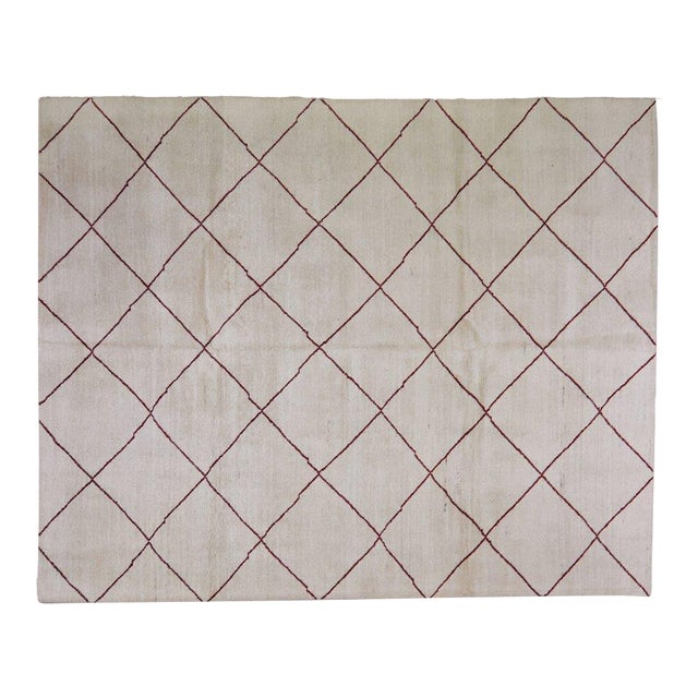 Moroccan Hand Knotted Rug, 8'2"x10'1" For Sale