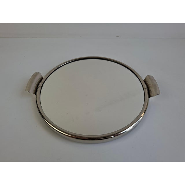 Czechoslovak Art Deco Functionalist Chrome and Mirrored Serving Tray, 1930s For Sale - Image 15 of 16