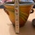 1930s Ext Rare #633-5 Roseville Pine Cone 2-Handled Flower Pot With Saucer Underplate Brown Green Blue Orig Stamp For Sale - Image 6 of 12