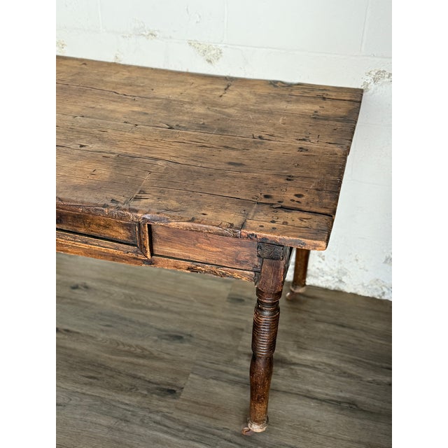 Wood Antique Primitive Table/Desk For Sale - Image 7 of 10