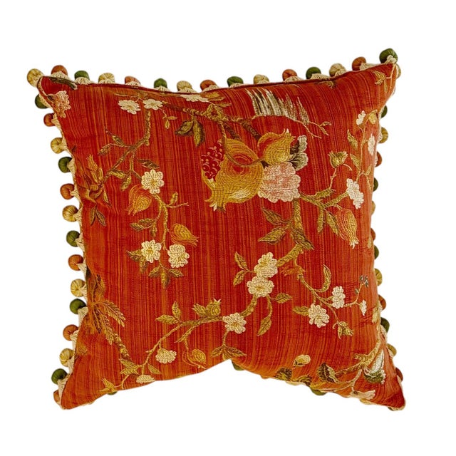 French Scalamandré Floral Pillows - A Pair For Sale - Image 3 of 5