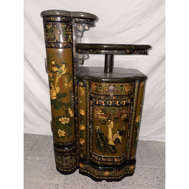 Chinese Lacquered Wood Cabinet, 1920 For Sale - Image 15 of 16