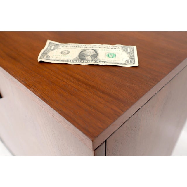 Mid-Century Modern American Walnut 9 Drawers Two Doors Compartment Long Dresser Credenza Restored For Sale - Image 3 of 13