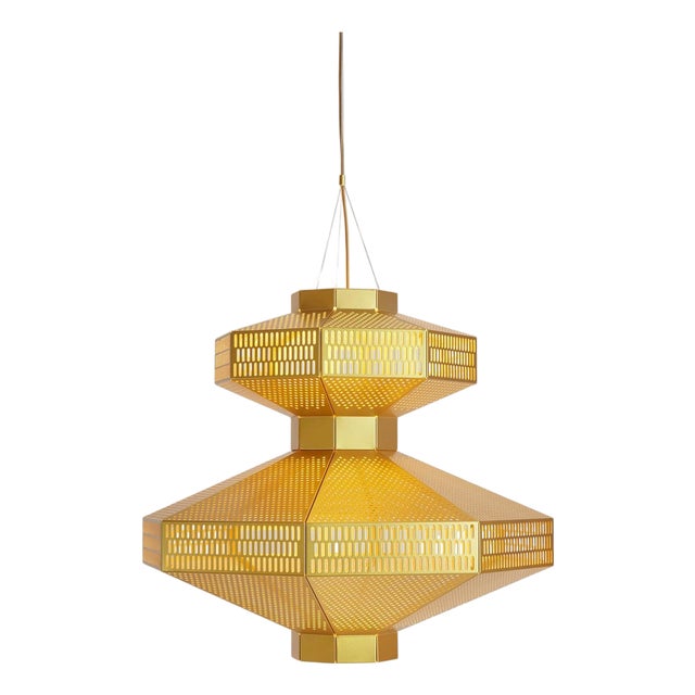 Ma-Rock T Gr Golden Suspension Lamp by Jaime Hayson for Parachilna For Sale