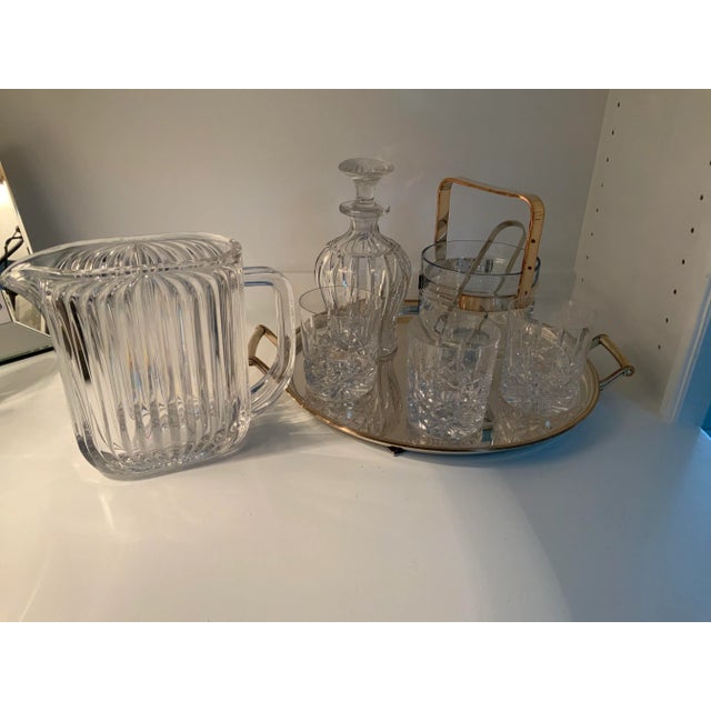 Glass Contemporary Cut Crystal Pitcher For Sale - Image 7 of 11