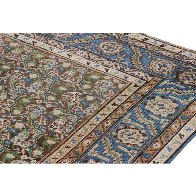 Traditional Antique Tabriz Persian Rug in Brown With Geometric Florals, From Rug & Kilim For Sale - Image 3 of 7