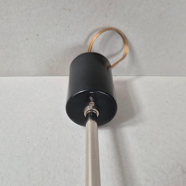 Vintage Pendant Light in Chrome-Plated Steel and Opal Glass from Maison Arlus, 1950s For Sale - Image 10 of 11