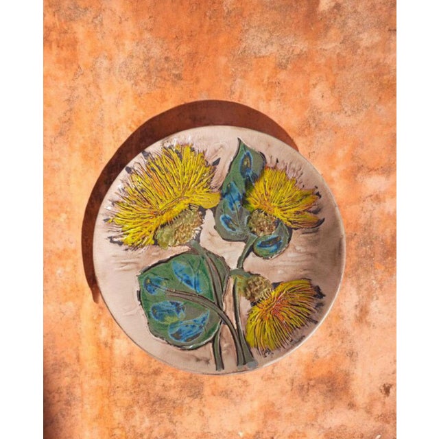 Large West Germany Ruscha Art Pottery Plate, 1950s A stunning vintage ceramic plate by Ruscha, West Germany, handcrafted...