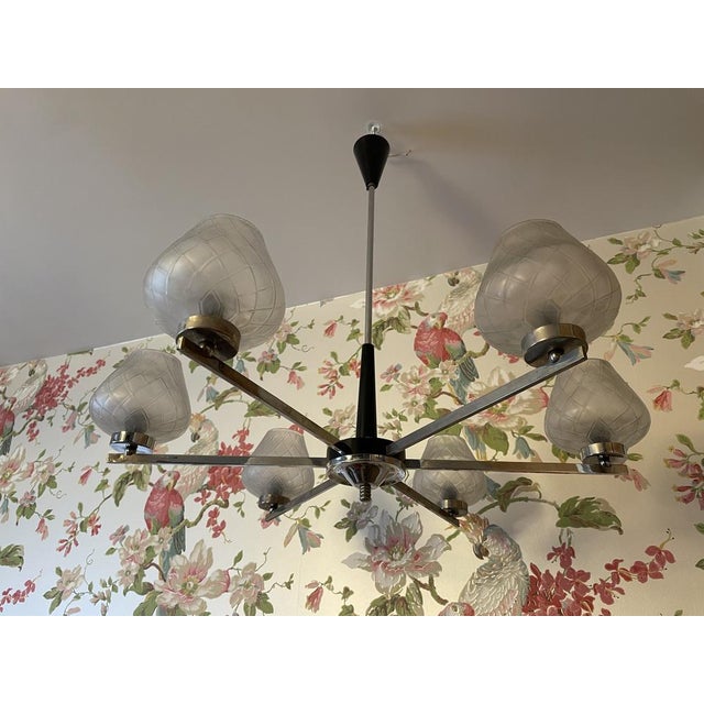 Mid-Century Modern Pendant Lamp in Metal, 1950s For Sale - Image 13 of 18