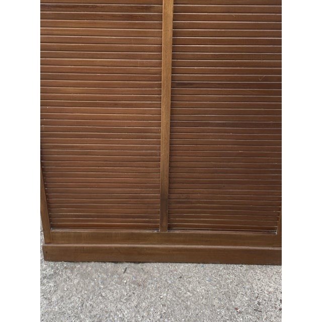 1950s Oak Double-Column Roll-Top Filing Cabinet, 1950s For Sale - Image 5 of 18