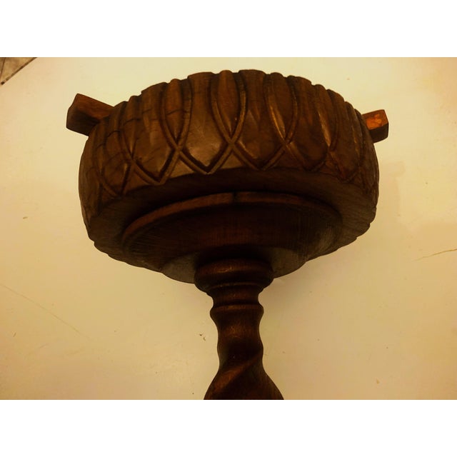Ashtray with Oak Shelf on Spiral Leg, 1920s For Sale - Image 14 of 18