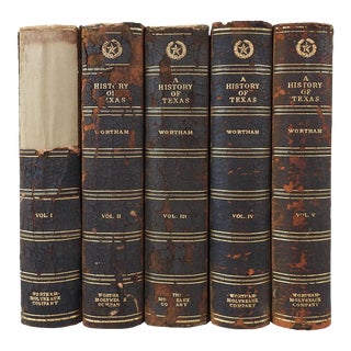 1924 History of Texas, From Wilderness to Commonwealth - Set of 5 For Sale