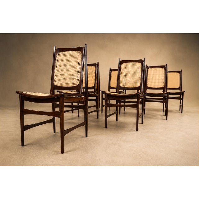 Set of Ten Brazilian Mid-Century Dining Chairs by Alexandre Rapoport, 1960s For Sale - Image 4 of 18