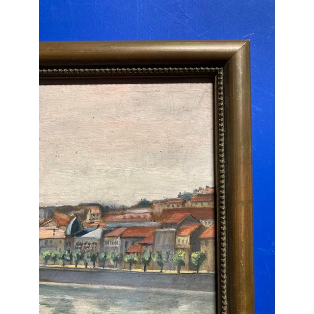 Wood Henry d'Avesnes, Landscape by the Water, Oil on Panel, 1950s, Framed For Sale - Image 7 of 14
