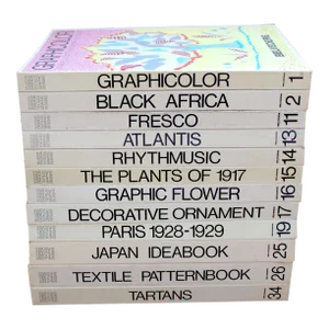 1980's Belvedere Italian Graphic Art Design Coffee Table Decorative Hard Cover Books - Set of 12