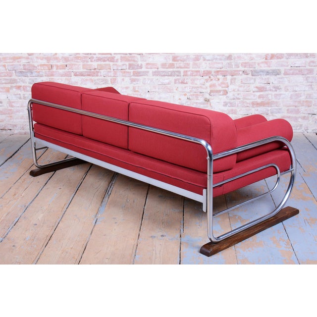 Bauhaus Sofa in Chrome-Plated Steel by Robert Slezák, Czech, 1930s For Sale - Image 14 of 16