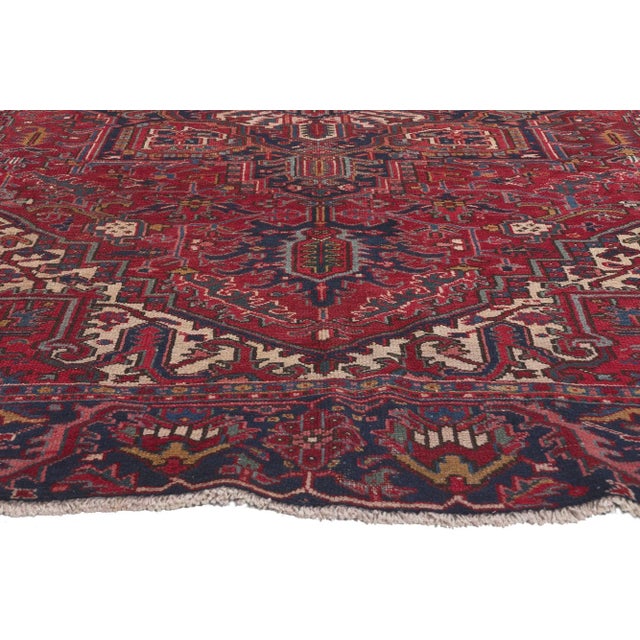 Mid 20th Century Vintage Persian Heriz Rug - 08'00 X 10'05 For Sale - Image 4 of 10