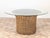 Brown Vintage Round Wicker and Glass Side Table, France 1960s For Sale - Image 8 of 12