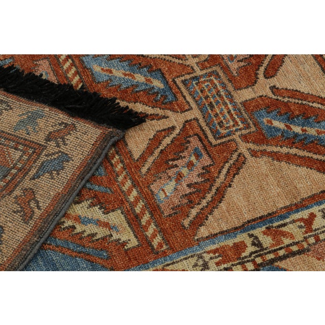 Textile Rug & Kilim’s Tribal Style Runner Rug in Beige, Red and Blue Geometric Patterns For Sale - Image 7 of 7
