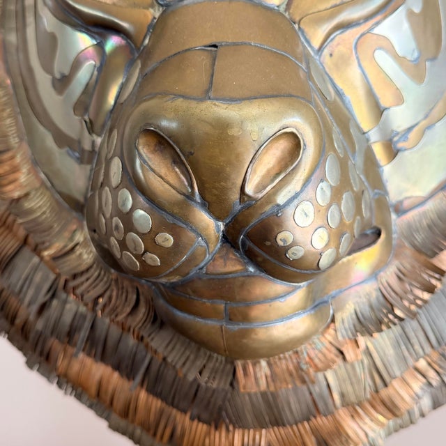 Mid 20th Century Large Sergio Bustamante Brass & Copper Tiger Head Sculpture, Signed & Numbered 88/100 For Sale - Image 10 of 12