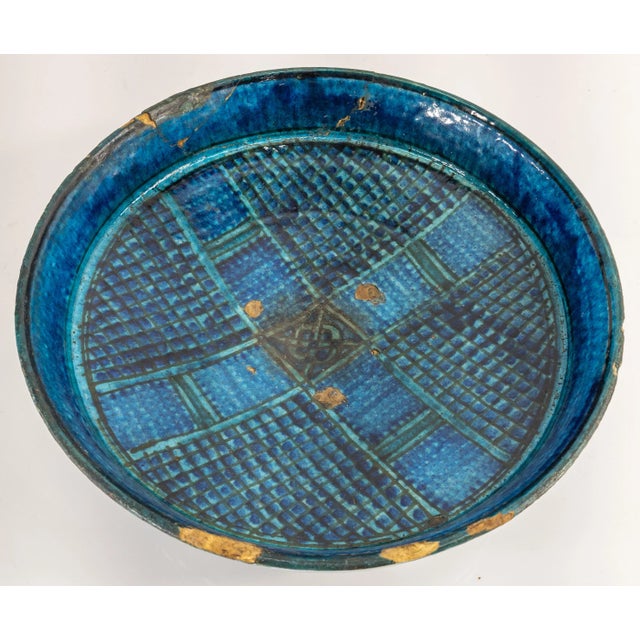 Persian Early Persian Turquoise and Blue Kashan Bowl For Sale - Image 3 of 12