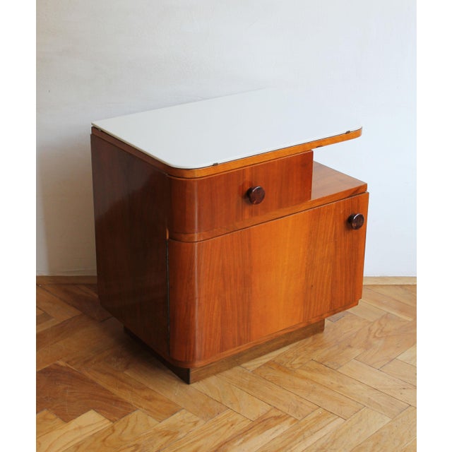 Wood Vintage Bedside Tables, 1950s, Set of 2 For Sale - Image 7 of 14
