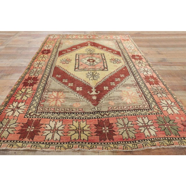 Vintage Turkish Oushak Rug - 04'08 X 07'10 For Sale - Image 4 of 11