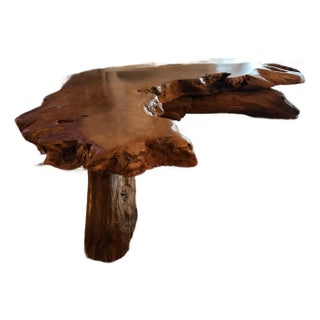1960s Huge 64” X 64” Solid Redwood Coffee Table - Statement Piece For Sale
