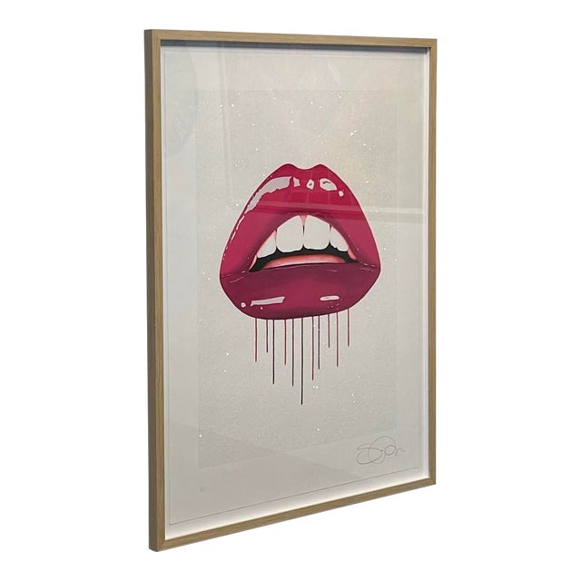 The sparkling diamond dust background provides the perfect backdrop effect to Pope's luscious, vibrant lips. Sara Pope...