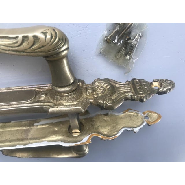 1950s Art Nouveau Brass Handles and Signboards, 1950s, Set of 4 For Sale - Image 5 of 18