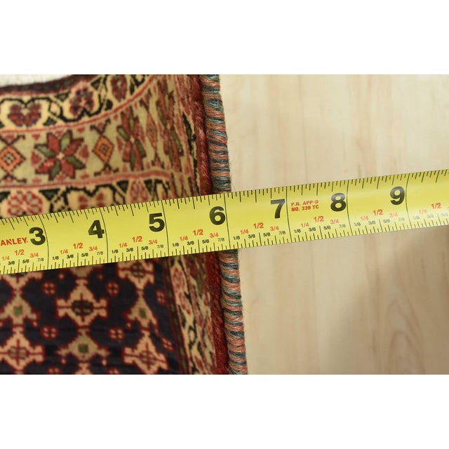 Vintage Qashqai Rug 5'8'' X 10'1'' Red Wool Hand-Knotted Oriental Carpet For Sale - Image 13 of 15