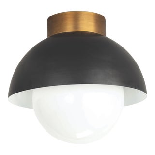 Regina Andrew Montreux Steel Flush Mount, Oil Rubbed Bronze & Natural Brass For Sale