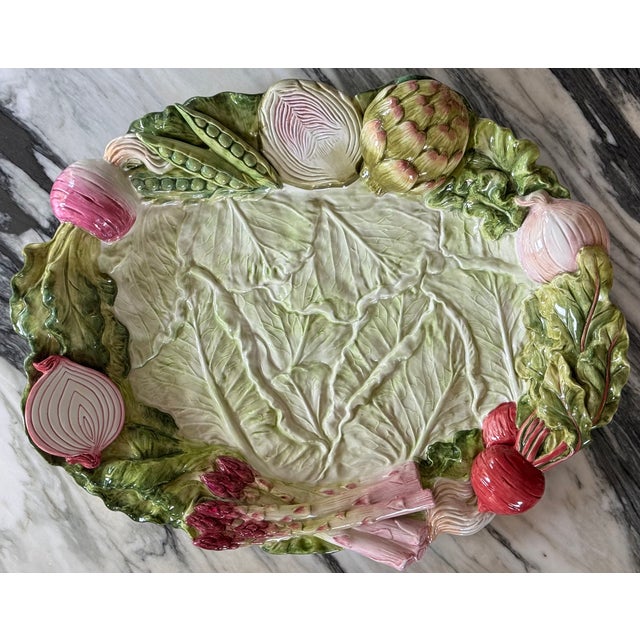 Vintage Fitz and Floyd Majolica Style Large French Garden Platter For Sale - Image 11 of 12